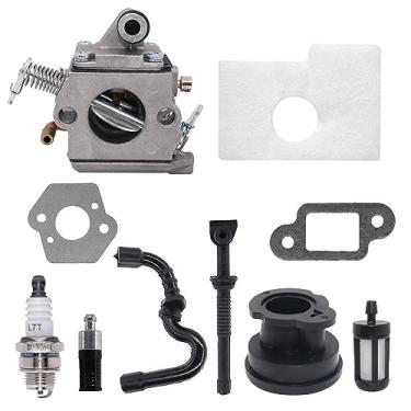 Imagem de Hippotech Carburador para motosserra Stihl MS170 MS180 017 018 com filtro de ar linha de óleo combustível