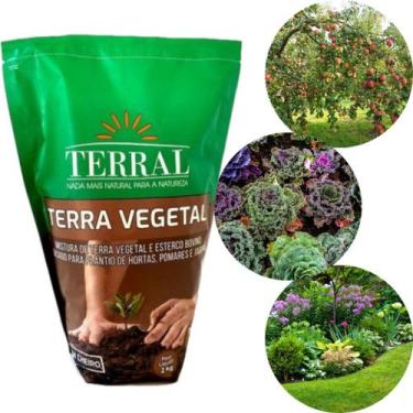 Imagem de Terra Vegetal adubada Para Plantas Vasos E Jardins - 2kg Terral