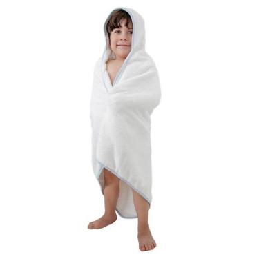 Imagem de Toalha de Bebê com Capuz Comfort Power Azul - 80x100cm - Abra Casa