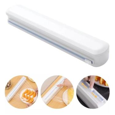 Imagem de 2 Cortador Dispenser Plástico Filme PVC Organizador Cozinha - Top