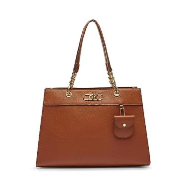 Imagem de Anne Klein Bolsa com logotipo AK chanfrado, castanha, Castanho, One Size