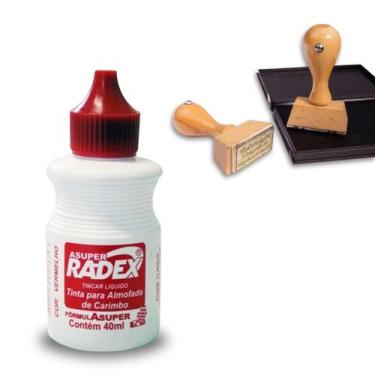 Imagem de Tinta Almofada para Carimbo Vermelha 40ml Alto Rendimento - Radex