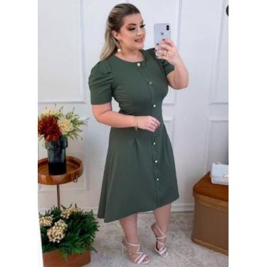 Imagem de Vestido Midi Plus Size Gabriela Moda Evangélica Feminina - MISS FLOWER