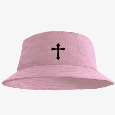 Imagem de Boné Chapéu Bucket Hat Estampado Cruz - MP Moda Masculina, Único, Rosa