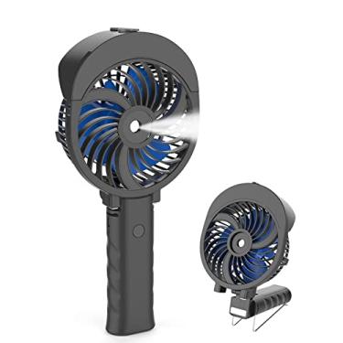 Imagem de HandFan Ventilador de névoa pessoal, tanque de água grande de 55 ml, ventilador portátil recarregável, ventilador de névoa operado por bateria, dobrável em 180°, 3 velocidades, para viagens, praia