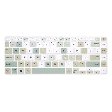 Imagem de WYGCH Capa de teclado para ASUS VivoBook S14 S433 S435 M433 M413 X413 K413, VivoBook Flip 14 TM420IA/UA K, ZenBook 14 UX435 Q407IQ, 35.6 cm E410 L410 ZenBook 110 4 UX43 5EG Q407IQ, cor misturada verde