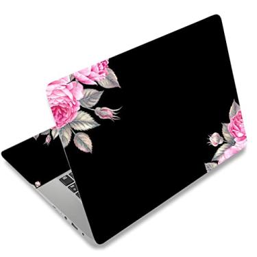 Imagem de Black Flower 11,6 13 13,3 14 15 15,6 polegadas Netbook Laptop Skin Adesivo reutilizável capa protetora para laptop Notebook FY-NEK-11