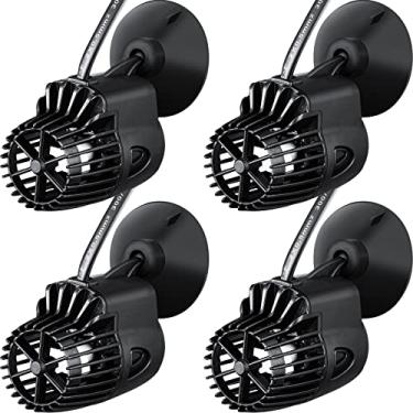 Imagem de 4 peças de bomba de circulação de aquário de 800 GPH com base de sucção magnética, máquina de onda rotativa de 360 graus submersível para aquário de água doce e salgada de 20 a 100 litros