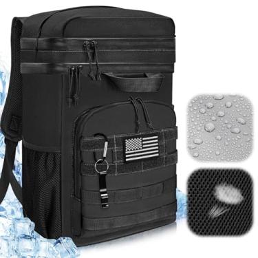 Imagem de Mochila térmica térmica para acampamento AUTOWT 45 latas, bolsa térmica de grande capacidade, à prova de vazamento com alça superior larga, bolsa de cerveja portátil para homens, mulheres, caminhadas,