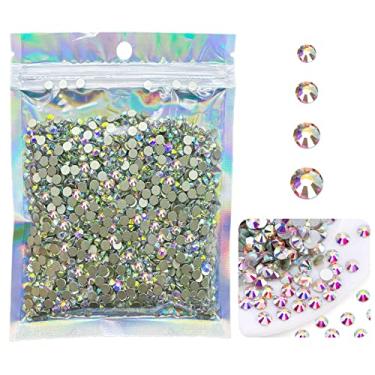 Imagem de 4320 peças SS20 Strass Flatback para artesanato cristais de vidro a granel AB artesanato pedras joias diamantes pedra 5 mm pedras iridescentes para unhas fantasias de dança roupas sapatos copos Bling DIY atacado HINABTRU