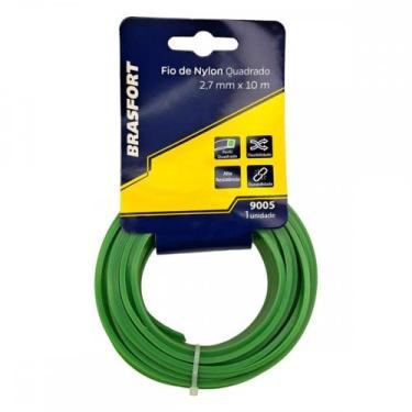 Imagem de Fio De Nylon Para Aparador De Grama Brasfort Verde Quadrado 2,7Mmx10M