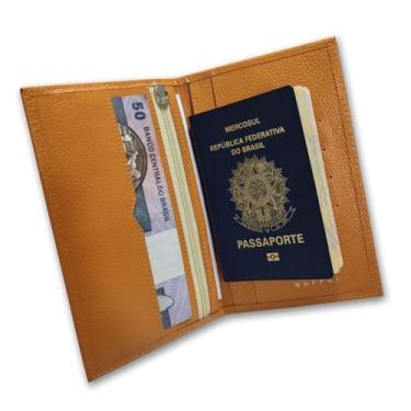 Imagem de Carteira Porta Passaporte Couro RFID Blocking 19-R Raffai Couros, Lara
