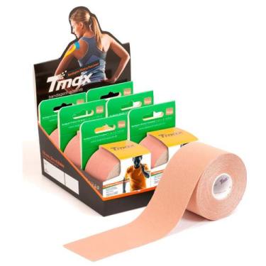 Imagem de KIT 06 Rolos de Bandagem Elástica Adesiva Tmax 5cm x 5m, Bege