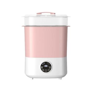 Imagem de Milageto Esterilizador e secador de mamadeiras, aquecedor de mamadeiras para alimentação noturna, aquecedor de mamadeiras para bebês, Rosa Branco