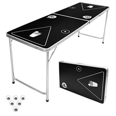 Imagem de GoPong 6-Foot Portable Folding Beer Pong/Flip Cup Table (6 balls included), Black
