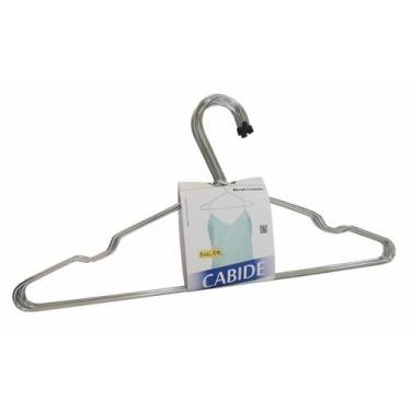 Imagem de Kit 5 Cabides Aço Cromado Com Cava Reforçado Roupa Pesada - ms