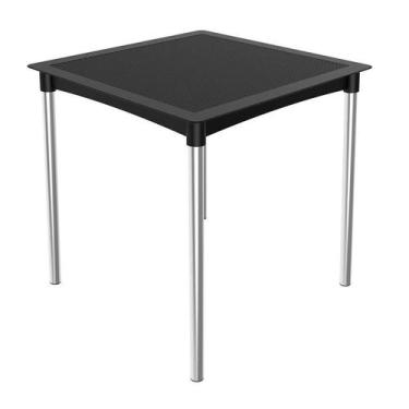Imagem de Mesa de Cozinha Quadrada Atto Rattan Pés em Alumínio Preta - I''m In H