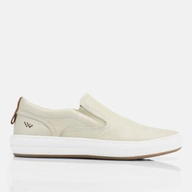 Imagem de Sapatênis Masculino Slip On Em Couro Tênis Fácil De Calçar Slip on Sap