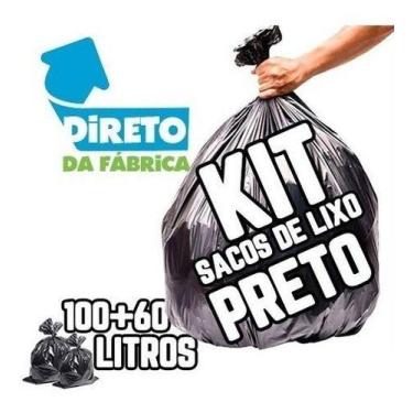 Imagem de Kit Saco De Lixo 100 + 60 Lts Super Reforçado Preto - HIGIPACK