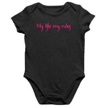 Imagem de Body Bebê Algodão My Life My Rules - Foca na Moda, Preto, P