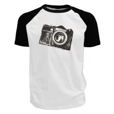 Imagem de Camiseta  - Câmera Fotográfica - DASANTIGAS, Branco, Preto, M