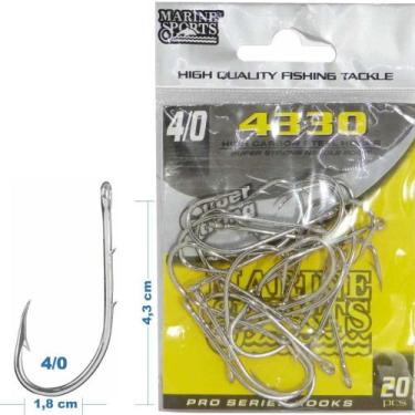 Imagem de Anzol Marine Sports 4330 Super Strong 4/0 Ao 6/0 Nickel 20 Unidades, 4