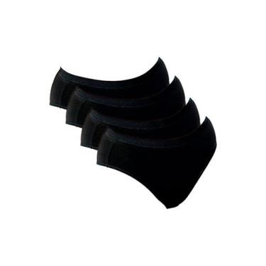 Imagem de Kit com 4 Calcinhas Alta Lithos Demillus 26014/56014, Preto, G