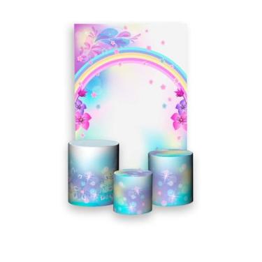Imagem de Painel De Festa Vertical 1,50 x 2,20 + Trio De Capas Cilindro - Arco-Í
