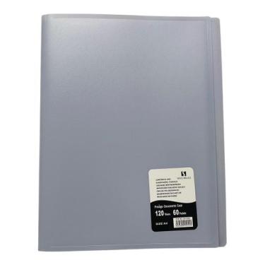 Imagem de Pasta Catálogo Documento A4/Oficio Com 60 Plásticos Finos Para Folhas 