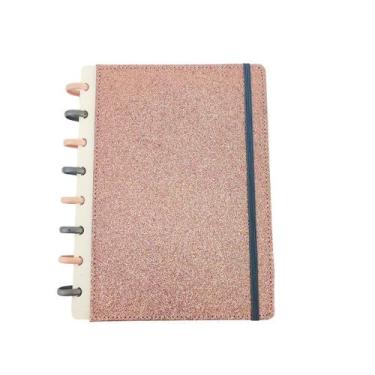 Imagem de Caderno Inteligente Disco Glamour Brilho Glitter Rose Grace - Amor Inf