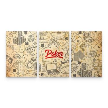 Imagem de Quadro Poker Elementos Vintage Retrô Decorativo - Loja Wall Frame