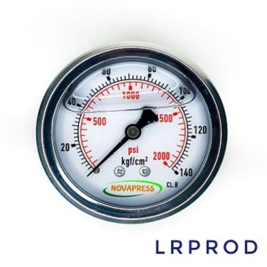 Imagem de Manômetro horizontal -diam.63mm (2. 1/2 ) com escala de 0-140 KGF/CM2 