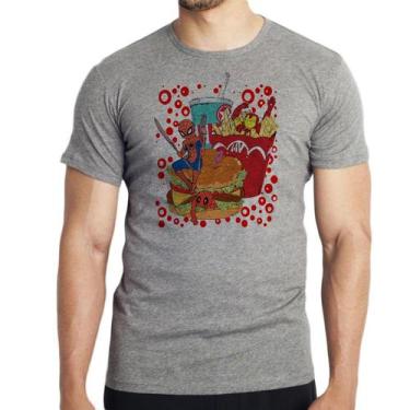 Imagem de Camiseta  fast food com super heróis  Blusa criança infantil juvenil a