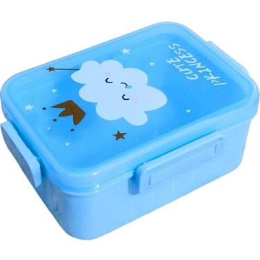 Imagem de Lancheira Fofa Azul Escolar Meninos Pote Marmiteira Infantil - Isanog