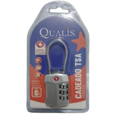 Imagem de Cadeado Em Aço Para Mala Viagem Com Segredo Tsa Lock02 - Qualis, Cinza