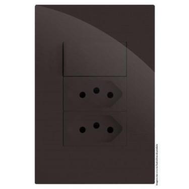 Imagem de Kit Interruptor Simples Tomada Dupla 10 A 4 X2 Brg11340-9 Ch - Blux Re