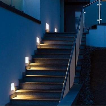 Imagem de 11 Balizador Led 2w Externo Ip65 Super Padrão Escada Parede 4x2 Sobrep