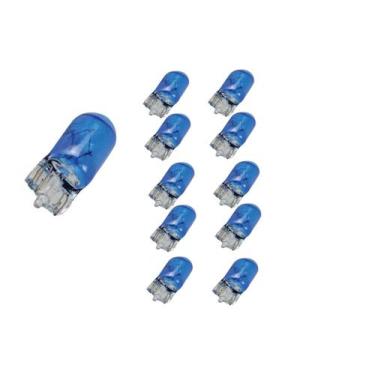 Imagem de 10x Lâmpadas Esmagada PingoT10 Azul 12v5w Vidro Super Branca - LANILIG