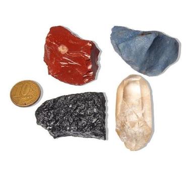 Imagem de 01 Kit Pedra Bruta Natural 4 Elementos Terra Fogo Ar e Água - Cristais