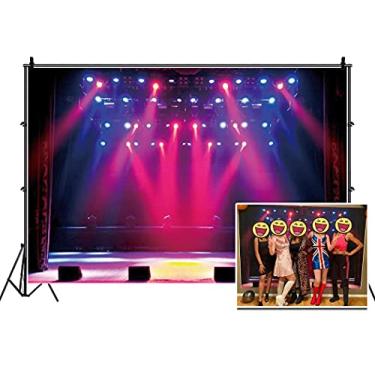 Imagem de Leyiyi 3 x 2 m Palco Spotlight Pano de Fundo Concerto Live Plateform Banner Noite Sombria Cênico Fundo Superstar Drama Play Music Show Crianças Aniversário Adultos Vlogger Retrato Estúdio Adereço Vinil Papel de Parede