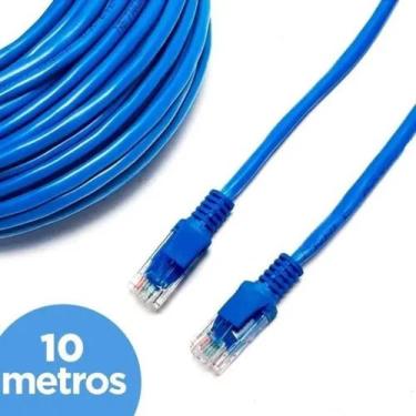 Imagem de Cabo De Rede Azul 10 Metros Crimpado Rj45 Aumenta Velocidade - New day