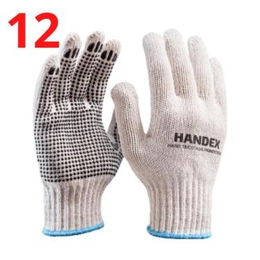 Imagem de Kit 12 luva de segurança handex hand tricotada pigmentada 