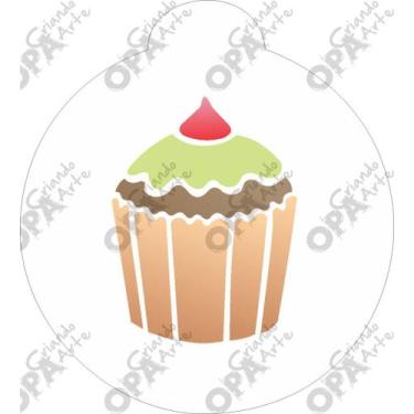 Imagem de Stencil Simples Cupcake I Opa 1096 10x10