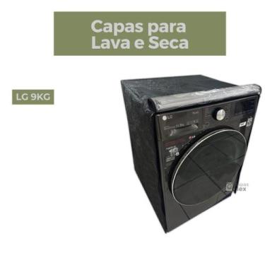 Imagem de Capa para lava e seca lg 9kg transparente flex - Capas Flex, Preto