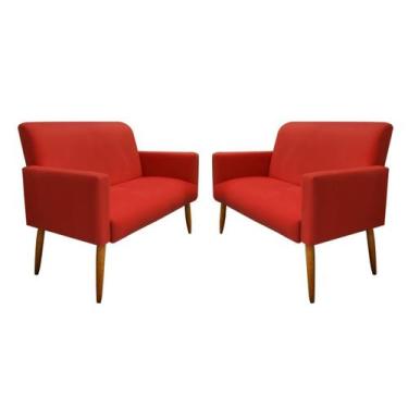 Imagem de Kit 2 Namoradeiras Malibu Decorativas Suede Vermelho - Maitê Moda Casa