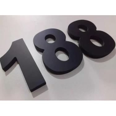 Imagem de Número Residencial Em Abs 10cm 3d Caixa Alta -preto - Lubian, 1