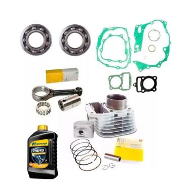 Imagem de kit Cilindro Motor Biela Juntas honda cg Today 83 Ate 1991 - METAL LEV