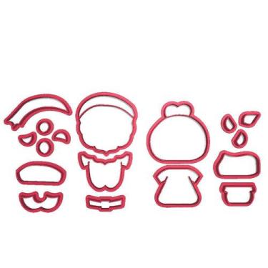 Imagem de Kit 2 cortadores Pasta Massa Natal Papai Noel Mamãe - DOCE IMPRESSO, 5