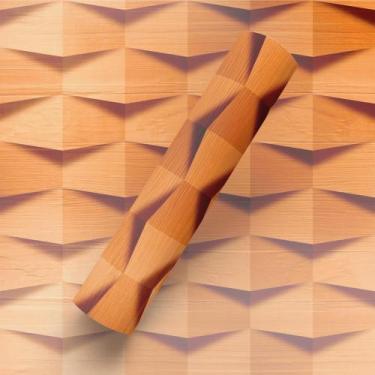 Imagem de Papel de Parede Adesivo Estilo Ripas De Madeira Rosa Quarto De Menina 