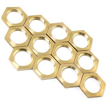 Imagem de Pro Bamboo Kitchen 12 peças 1/4" / 6 peças 3/4" fêmea rosca de latão caimento porca de trava hexagonal e porca de bloqueio de flange, 1/4 Inch